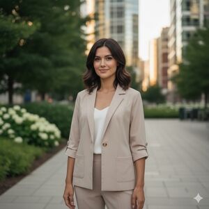 NWOT, XXL  Elegant Beige Women's Blazer